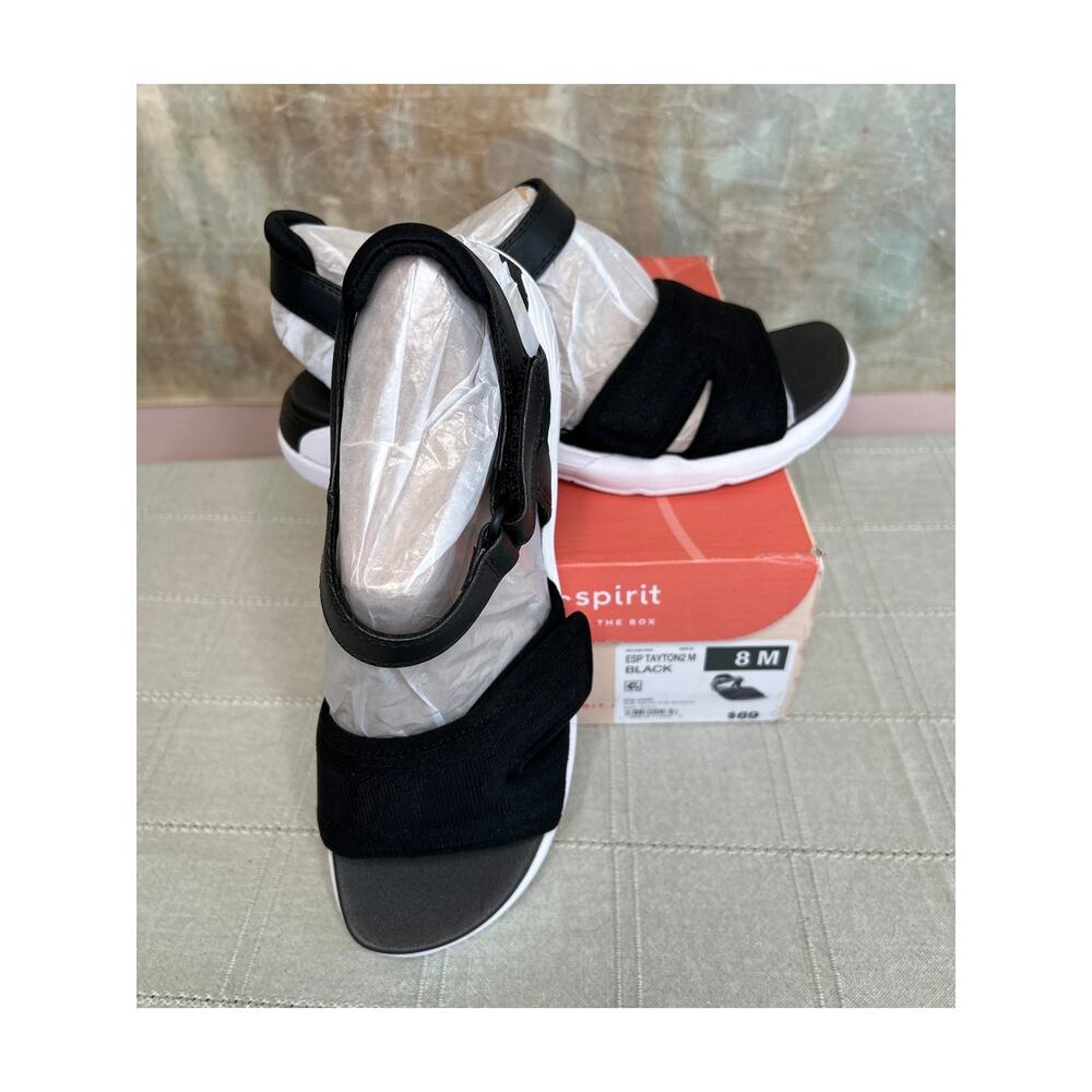 Easy Spirit Tayton2 Women's Black Comfort Sandals Size 8 M Strappy Flat Shoes